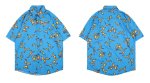 画像3:   Men's Hawaiian Relaxed Fit Flame Print Short Sleeve Shirt ユニセックス 男女兼用ハワイアンリラックスフィットフレームプリント半袖シャツ (3)