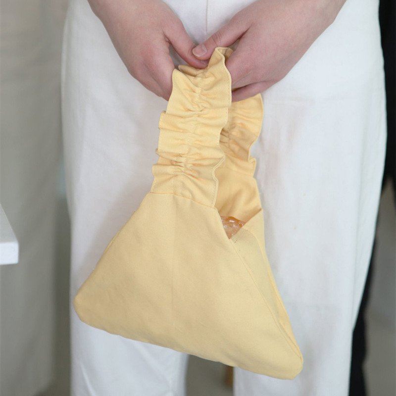 画像4: Woman’shand-in-hand cute lotus leaf folds totebag  ギャザーハンドルトライアングルトートバック (4)