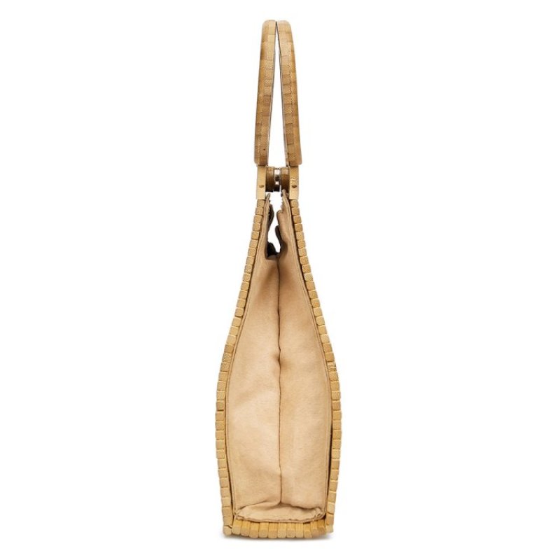 画像3: Woman’s Beach holiday idyllic style woven bag retro hand bamboo　アートポータブル折りたたみ竹バンブーバッグ シェルバスケットバッグトートバック (3)
