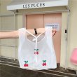 画像9: Hyun A flowers thin transparent fairy bag  eco bag shopping bag　ストロベリーアップリケ付きショルダーエコバッグトート バック (9)
