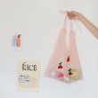 画像8: Hyun A flowers thin transparent fairy bag  eco bag shopping bag　ストロベリーアップリケ付きショルダーエコバッグトート バック (8)
