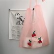 画像7: Hyun A flowers thin transparent fairy bag  eco bag shopping bag　ストロベリーアップリケ付きショルダーエコバッグトート バック (7)