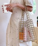 画像8: crown beaded handmade large capacity tote bag shoulder bag  shopping bag　ハンドメイドクラウンビーズショルダートート エコバッグ (8)