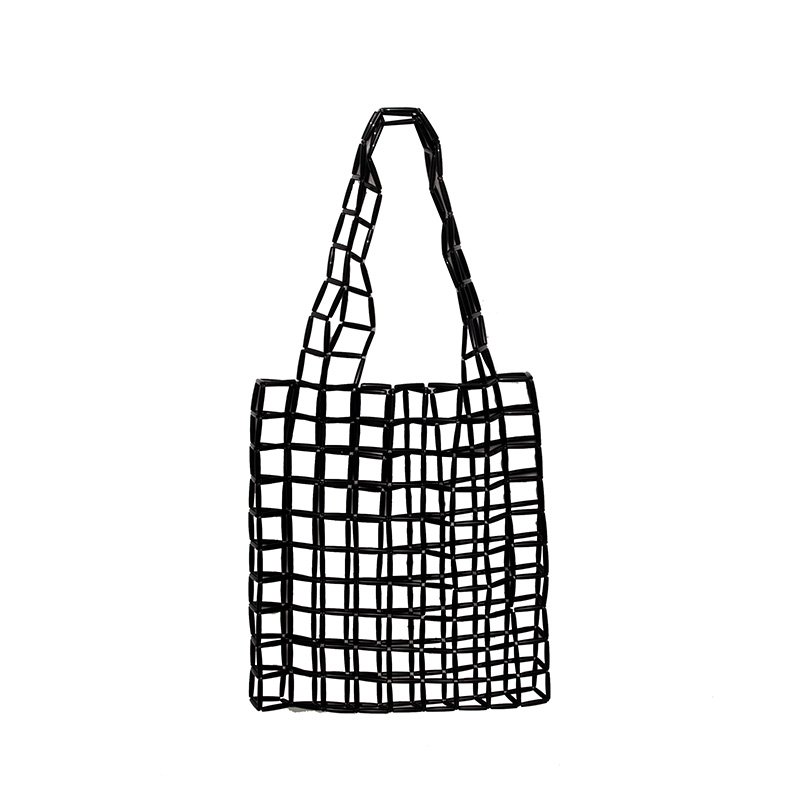 画像4: crown beaded handmade large capacity tote bag shoulder bag  shopping bag　ハンドメイドクラウンビーズショルダートート エコバッグ (4)