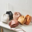 画像6: Woman’s Drawstring MIni Small Bucket bag レザースモール ポシェット バケット バック　ショルダーバック (6)