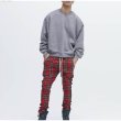 画像6: Men's plaid trend color matching slim pants メンズ 男女兼用 チェック柄トレンドカラーマッチングスリムパンツ (6)