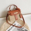 画像5: Woman Handmade rattan  straw handbag woven bag シンプルトート セカンド籠 かごバック 手提げ ショルダーバッグ 籐バッグ カゴバッグ ナチュラル (5)