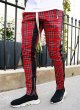 画像8: Men's plaid trend color matching slim pants メンズ 男女兼用 チェック柄トレンドカラーマッチングスリムパンツ (8)