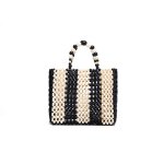 画像1: Woman’s classic hand beaded bag   ビーズレトロクラフトトートバック (1)