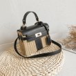 画像3: Woman Handmade rattan  straw handbag woven bag シンプルトート セカンド籠 かごバック 手提げ ショルダーバッグ 籐バッグ カゴバッグ ナチュラル (3)