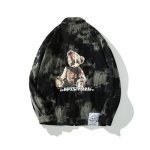 画像1:  lazy bear print loose corduroy jacket  men and women loose  jacket 　レイジーベアプリントルーズコーデュロイジャケットオーバーサイズジャケットユニセッ クス男女兼用 (1)