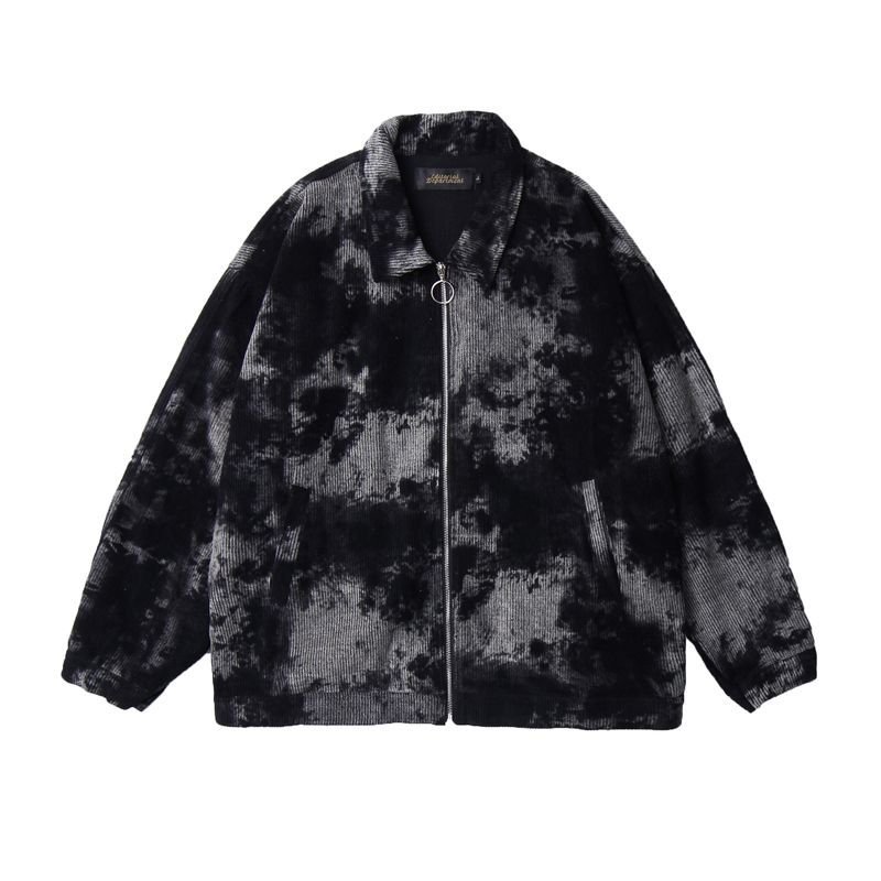 画像3:  lazy bear print loose corduroy jacket  men and women loose  jacket 　レイジーベアプリントルーズコーデュロイジャケットオーバーサイズジャケットユニセッ クス男女兼用 (3)
