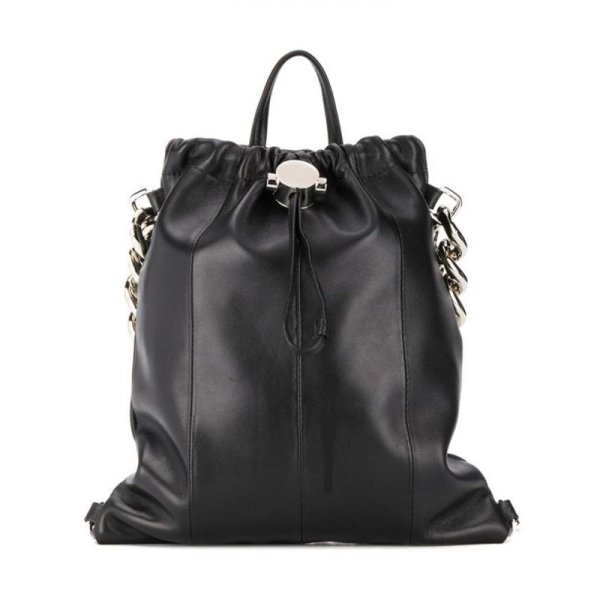 画像1: Women's  leather  chain shoulder portable fold personality  backpack Tote shoulder Bag 　チェーンショルダーポータブルフォールドバックパックショルダートートバッグ (1)