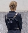 画像6: Women's  leather  chain shoulder portable fold personality  backpack Tote shoulder Bag 　チェーンショルダーポータブルフォールドバックパックショルダートートバッグ (6)