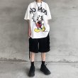 画像4: Men's Unisex Spoof cartoon Mickey print  Loose T-shirt ユニセックス 男女兼用ミッキープリントオーバーサイズ半袖Tシャツ (4)