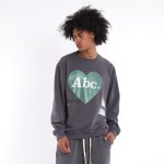 画像2: Men's Unisex love ABC letters round neck loose sweater　ユニセックス 男女兼用ABCハートロゴスウェットシャツ　トレーナー (2)