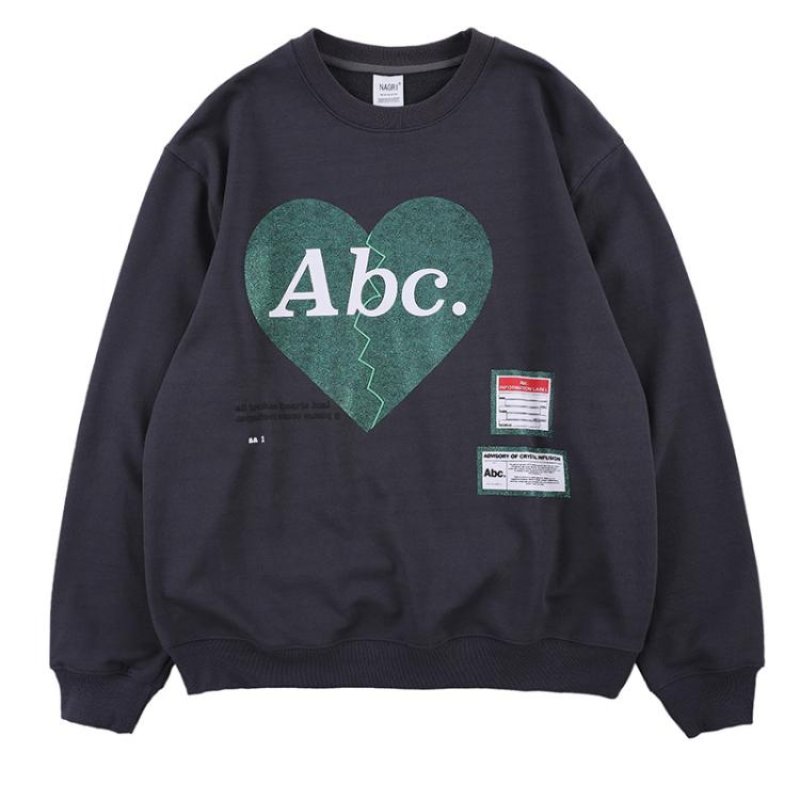 関税込【 】ユニセックス モノロゴ スウェットシャツ Men's Unisex love ABC letters round neck loose sweater ユニ