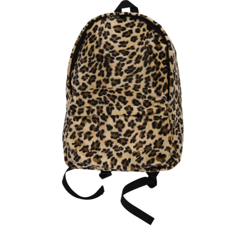 画像8: Women's  leopard canvas all-match trendy  backpack Tote shoulder Bag  レオパード ヒョウ柄バックパックショルダートートバッグ男女兼用 (8)
