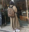 画像5: Women's  leopard canvas all-match trendy  backpack Tote shoulder Bag 　レオパード　ヒョウ柄バックパックショルダートートバッグ男女兼用 (5)