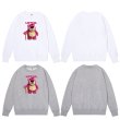 画像2: Men's Unisex  toy story spoof strawberry bear pink bear sweater   ユニセックス 男女兼用トイストーリーなりすましイチゴクマピンククマオーバーサイズ長袖スウェット　トレーナー (2)