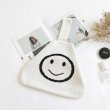 画像4: Women's   wool cute smiling face handbag Tote Bag 　スマイルニコちゃん トート　エコバッグ (4)