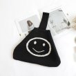 画像2: Women's   wool cute smiling face handbag Tote Bag 　スマイルニコちゃん トート　エコバッグ (2)