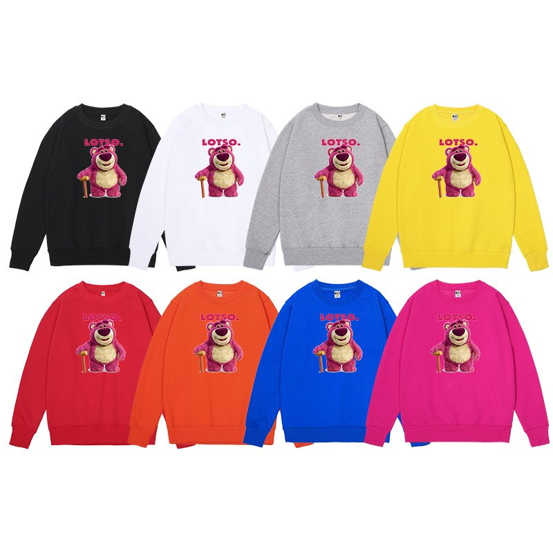 画像6: Men's Unisex  toy story spoof strawberry bear pink bear sweater   ユニセックス 男女兼用トイストーリーなりすましイチゴクマピンククマオーバーサイズ長袖スウェット トレーナー (6)