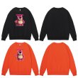 画像4: Men's Unisex  toy story spoof strawberry bear pink bear sweater   ユニセックス 男女兼用トイストーリーなりすましイチゴクマピンククマオーバーサイズ長袖スウェット　トレーナー (4)