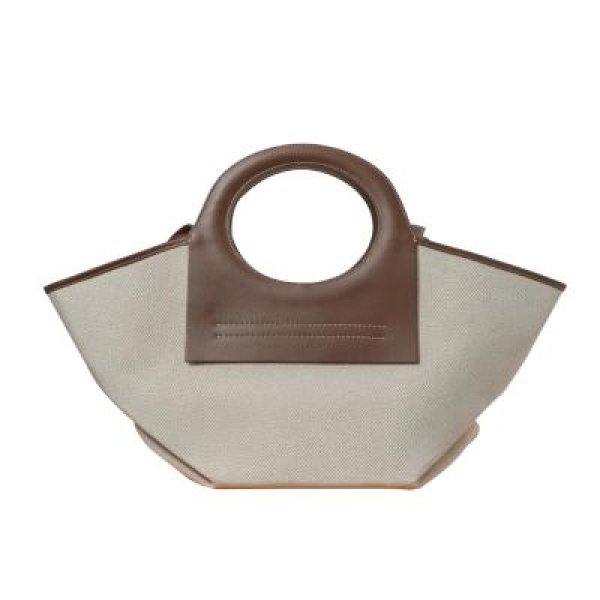 画像1: round handle stitching tote shoulder Bag 　ラウンドハンドルステッチトートショルダーハンドバッグ 男女兼用　エコバック (1)