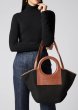 画像8: round handle stitching tote shoulder Bag 　ラウンドハンドルステッチトートショルダーハンドバッグ 男女兼用　エコバック (8)