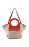 画像15: round handle stitching tote shoulder Bag 　ラウンドハンドルステッチトートショルダーハンドバッグ 男女兼用　エコバック (15)
