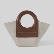 画像3: round handle stitching tote shoulder Bag 　ラウンドハンドルステッチトートショルダーハンドバッグ 男女兼用　エコバック (3)