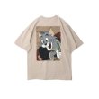 画像2: Men's Unisex  Men's TOM &JERRY  SENSELESS cartoon anime tshirt ユニセックス 男女兼用センスレストム＆ジェリーオーバーサイズ半袖Tシャツ (2)