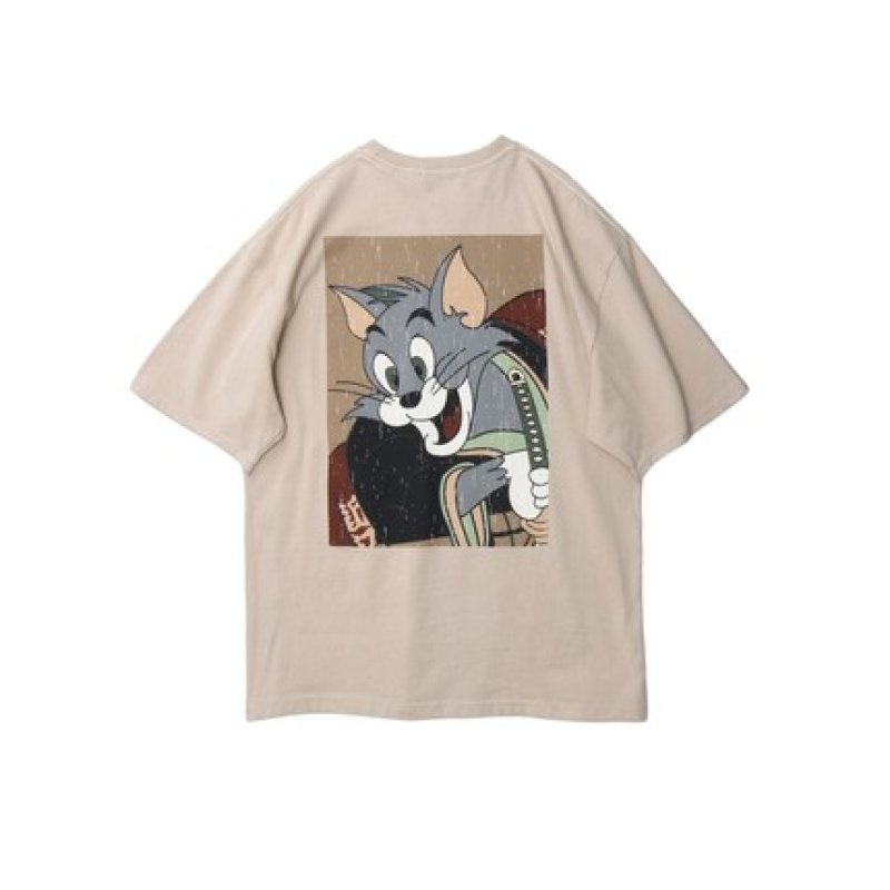 画像2: Men's Unisex  Men's TOM &JERRY  SENSELESS cartoon anime tshirt ユニセックス 男女兼用センスレストム＆ジェリーオーバーサイズ半袖Tシャツ (2)