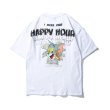 画像1: Men's Unisex  Men's TOM &JERRY  happy hour cartoon anime tshirt ユニセックス 男女兼用happy hourトム＆ジェリーオーバーサイズTシャツ (1)