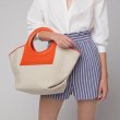 画像10: round handle stitching tote shoulder Bag 　ラウンドハンドルステッチトートショルダーハンドバッグ 男女兼用　エコバック (10)