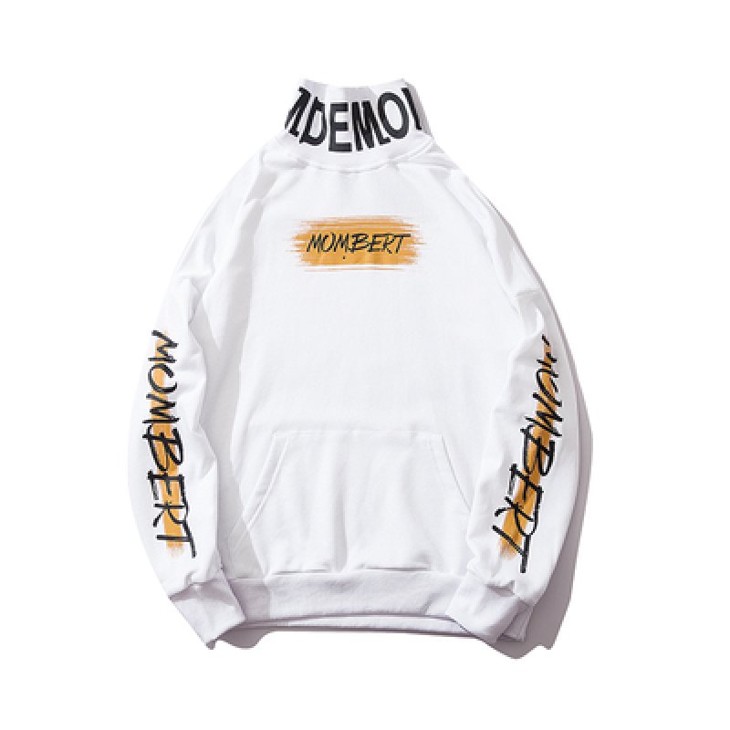 画像4: Men's Unisex letter printing high collar   pullover sweater   ユニセックス 男女兼用ハイネックレターロゴオーバーサイズ長袖スウェット トレーナー (4)