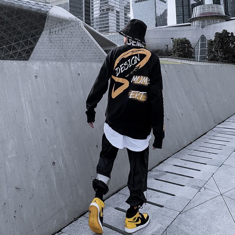 画像8: Men's Unisex letter printing high collar   pullover sweater   ユニセックス 男女兼用ハイネックレターロゴオーバーサイズ長袖スウェット トレーナー (8)