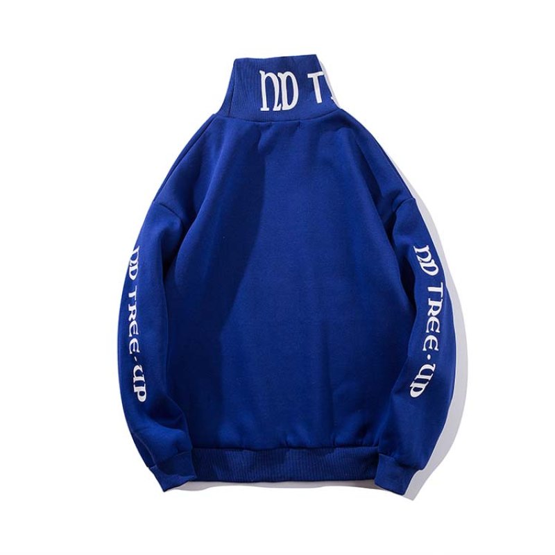 画像10: Men's Unisex letter printing high-necked pullover sweater   ユニセックス 男女兼用ハイネックレターロゴオーバーサイズ長袖スウェット トレーナー(1) (10)