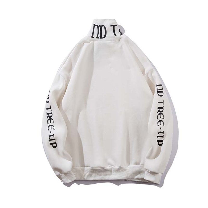 画像12: Men's Unisex letter printing high-necked pullover sweater   ユニセックス 男女兼用ハイネックレターロゴオーバーサイズ長袖スウェット トレーナー(1) (12)