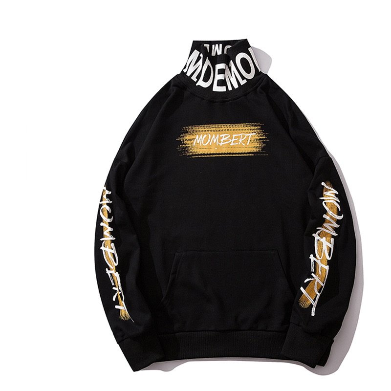 画像3: Men's Unisex letter printing high collar   pullover sweater   ユニセックス 男女兼用ハイネックレターロゴオーバーサイズ長袖スウェット トレーナー (3)