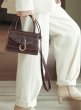 画像10:  portable messenger shoulder  tote Pochette bag クロコ柄ポータブルチェーントートショルダーハンドバッグ 　 (10)