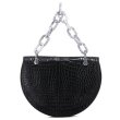 画像2: chain portable diagonal saddle  messenger shoulder  tote  bag クロコ柄サドルチェーントートショルダーハンドバッグ 　 (2)