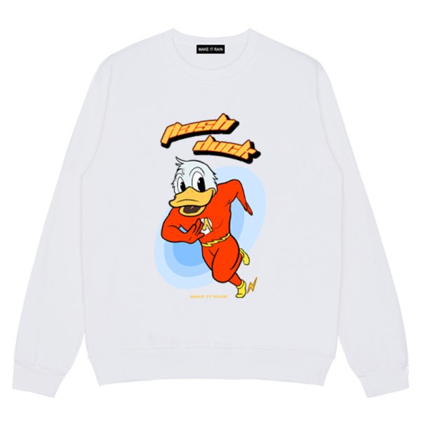 画像1: Men's Unisex  pash duck long-sleevedoversize pullover sweater   ユニセックス 男女兼用pash duckパッシュダックオーバーサイズ長袖トレーナ (1)