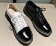 画像6: women's  leather lace-up flat bottom British style shoes pump 　レザーレースアップカラーマッチングシングルシューズ　パンプス　ミュール  (6)