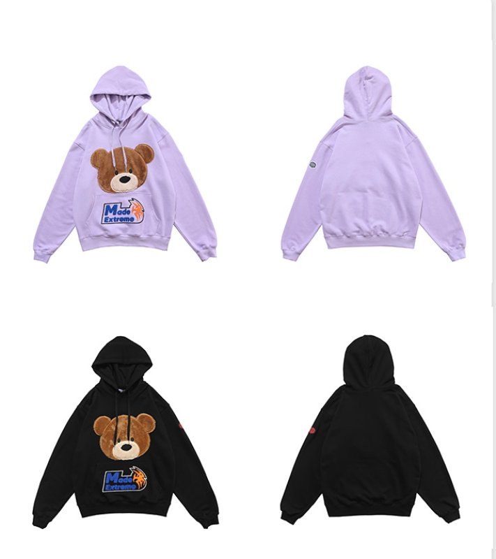 画像6: Men's Unisex  Fluffy bear hooded pullover sweater   ユニセックス 男女兼用モコモコふわふわベアー熊オーバーサイズ長袖フーディー パーカー スウェット トレーナー (6)