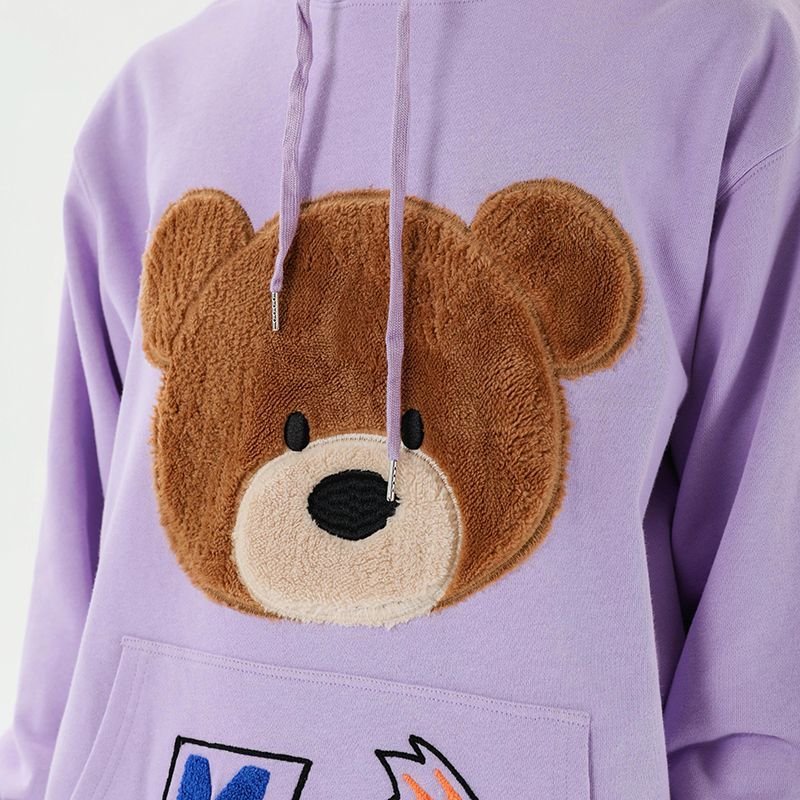 画像10: Men's Unisex  Fluffy bear hooded pullover sweater   ユニセックス 男女兼用モコモコふわふわベアー熊オーバーサイズ長袖フーディー パーカー スウェット トレーナー (10)