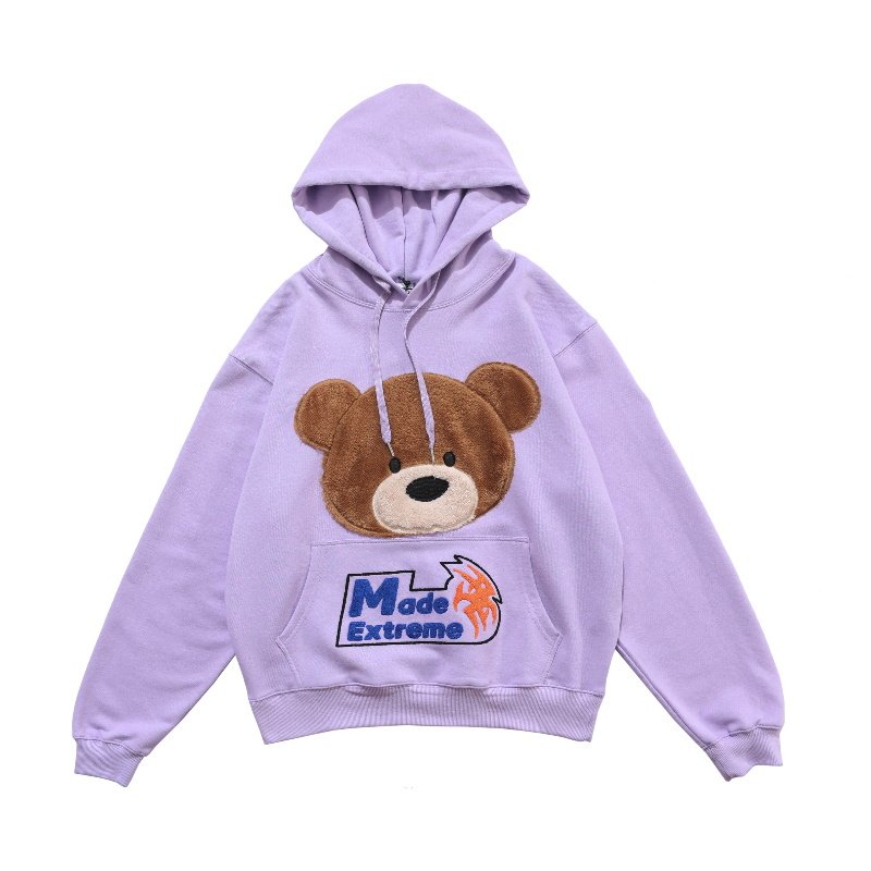 画像9: Men's Unisex  Fluffy bear hooded pullover sweater   ユニセックス 男女兼用モコモコふわふわベアー熊オーバーサイズ長袖フーディー パーカー スウェット トレーナー (9)