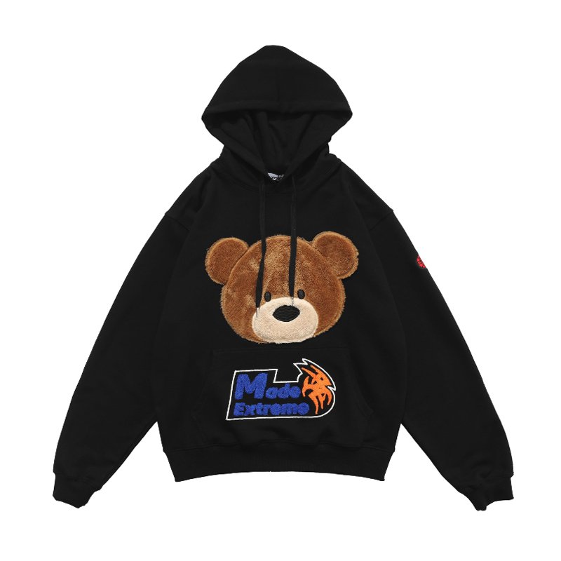画像7: Men's Unisex  Fluffy bear hooded pullover sweater   ユニセックス 男女兼用モコモコふわふわベアー熊オーバーサイズ長袖フーディー パーカー スウェット トレーナー (7)