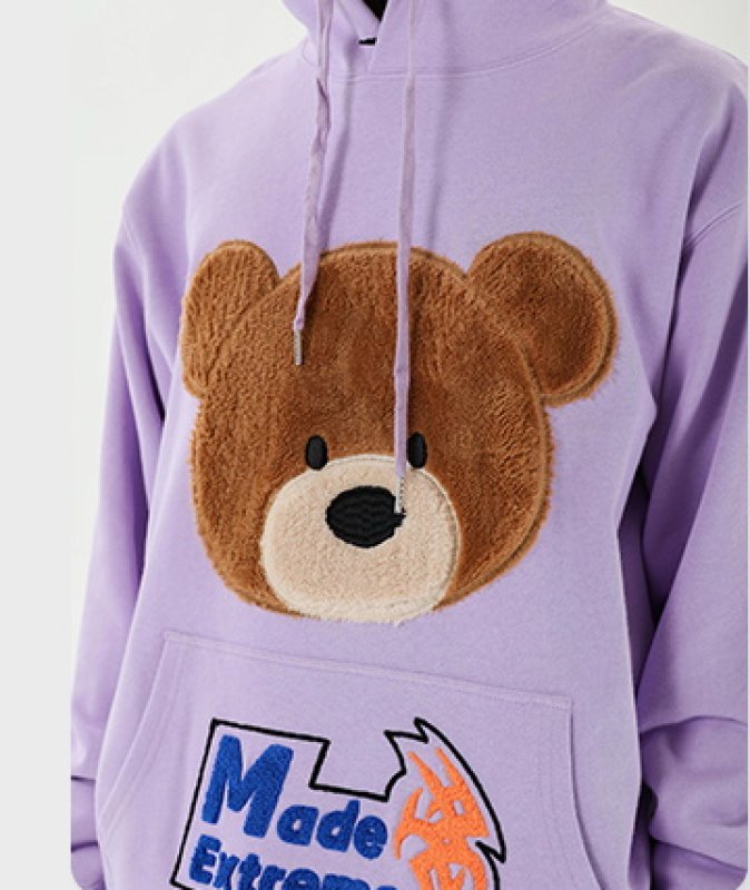 画像8: Men's Unisex  Fluffy bear hooded pullover sweater   ユニセックス 男女兼用モコモコふわふわベアー熊オーバーサイズ長袖フーディー パーカー スウェット トレーナー (8)